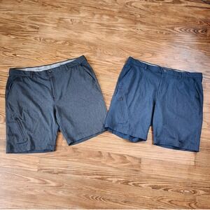 LOT OF 2 Greg Norman Attack Life Golf Shorts Mens 40 Blue Gray Lightweight